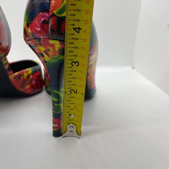 BRASH Dorsay Stiletto Floral Multicolor Heels sz 8 - Picture 4 of 8